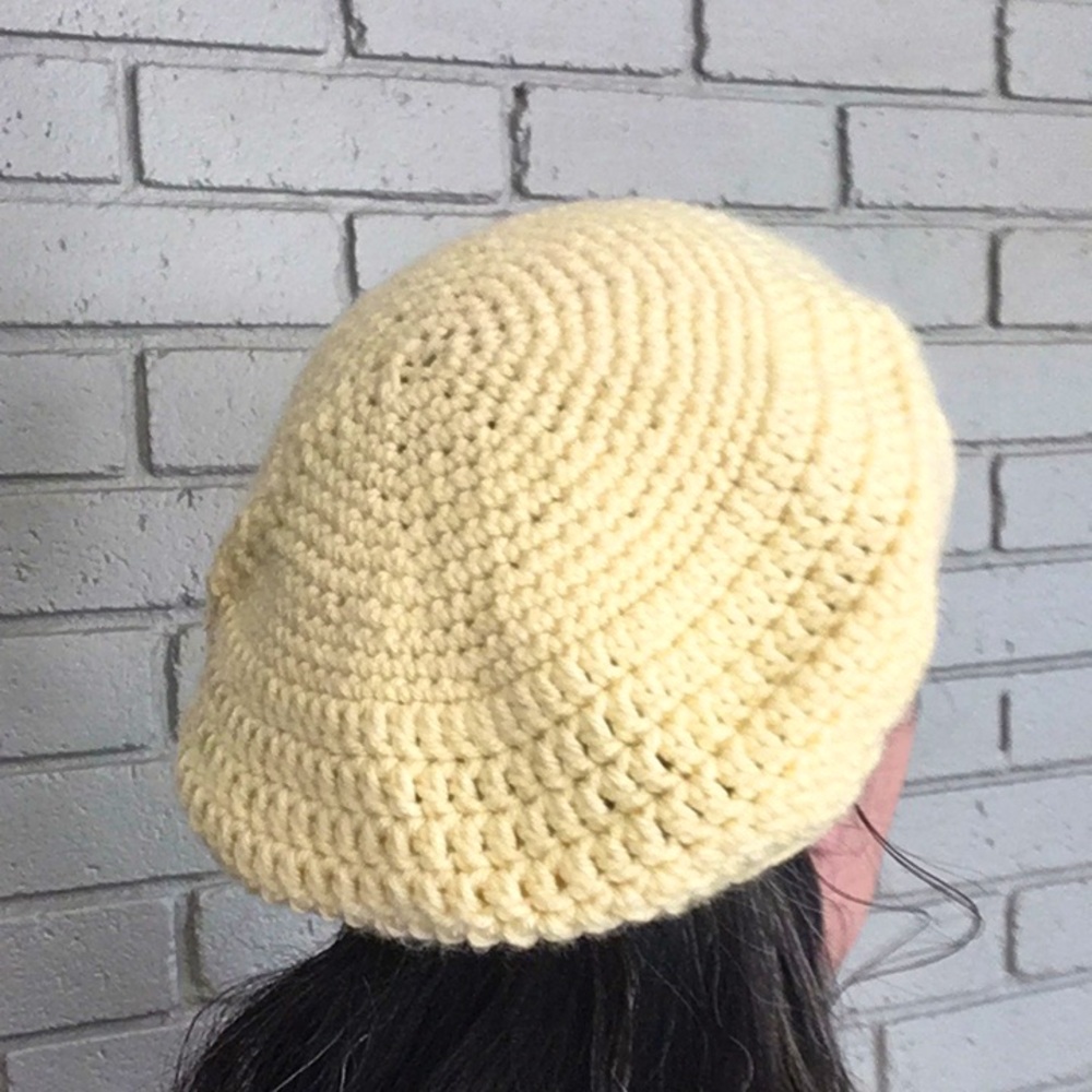 Cream Hand-Crocheted Fall/Winter Hat - Picture 8 of 12